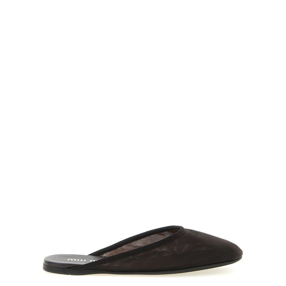 Miu Miu Women Mesh Fabric Slippers